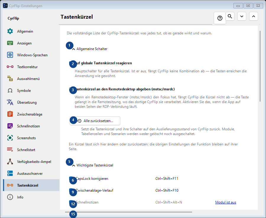 Tastenkürzel