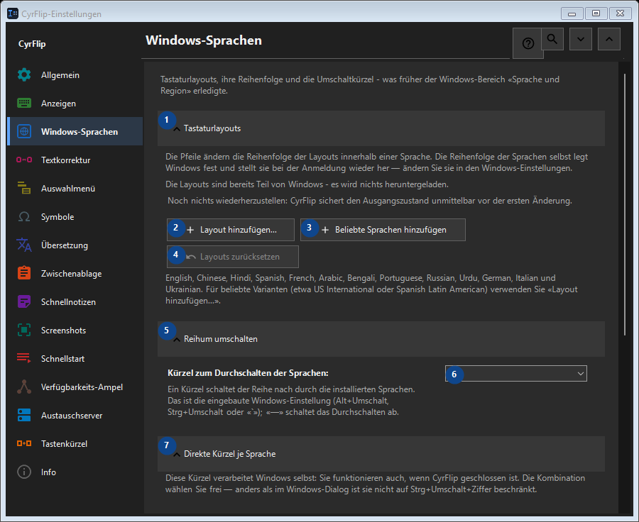 Windows-Sprachen