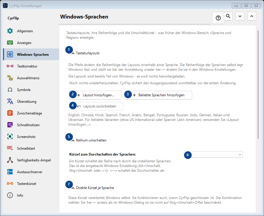 Windows-Sprachen