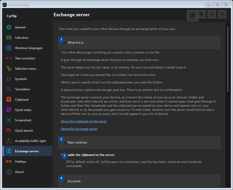 Exchange server