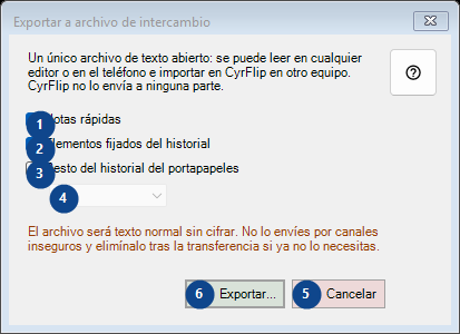 Exportar a archivo de intercambio