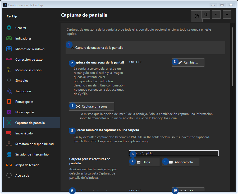 Capturas de pantalla