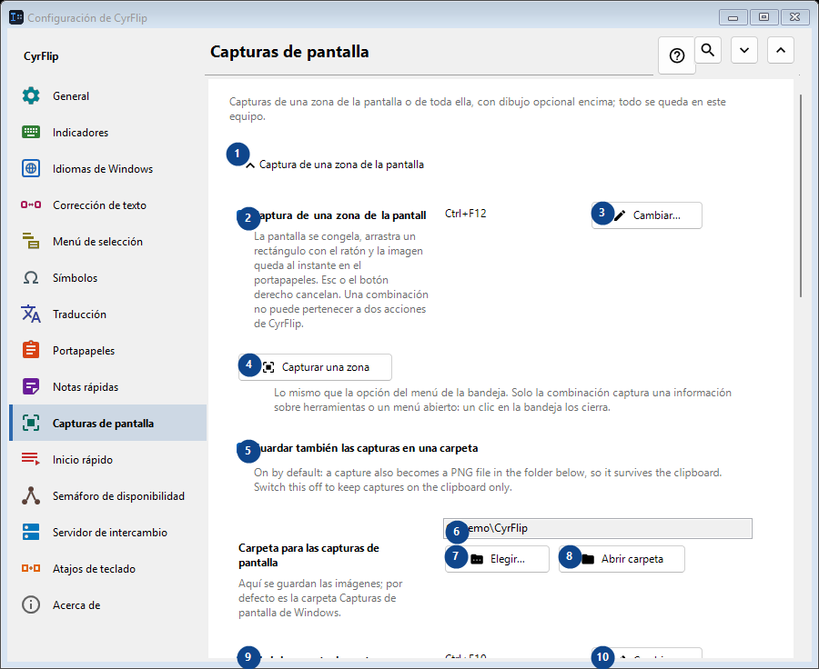 Capturas de pantalla