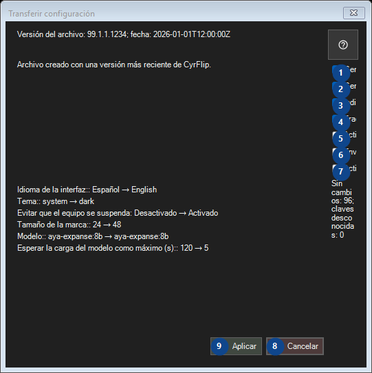 Transferir configuración