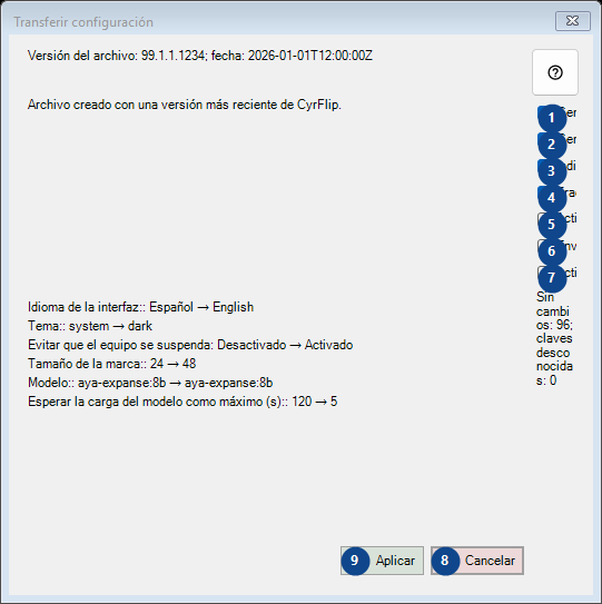Transferir configuración