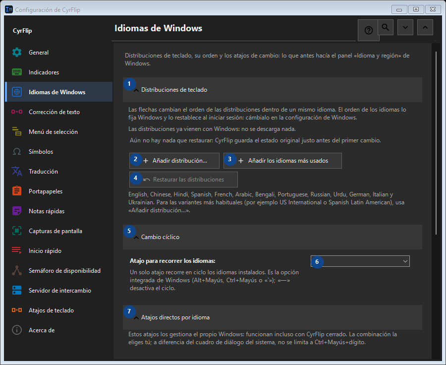 Idiomas de Windows