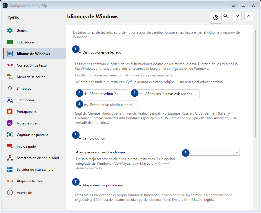 Idiomas de Windows