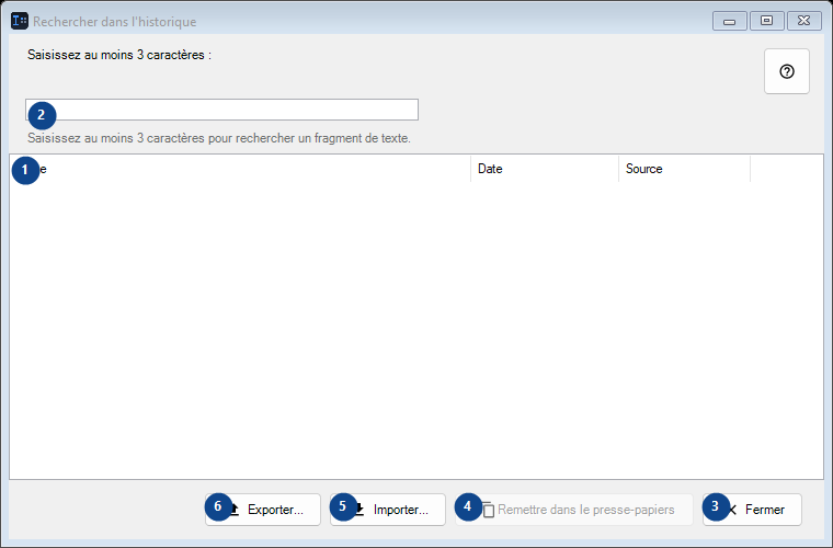 Rechercher dans l'historique