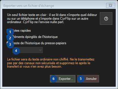 Exporter vers un fichier d'échange