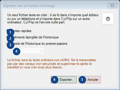Exporter vers un fichier d'échange