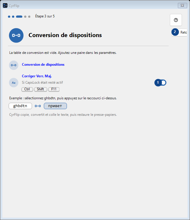 Conversion de dispositions
