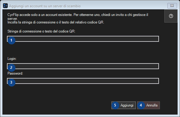 Aggiungi un account su un server di scambio
