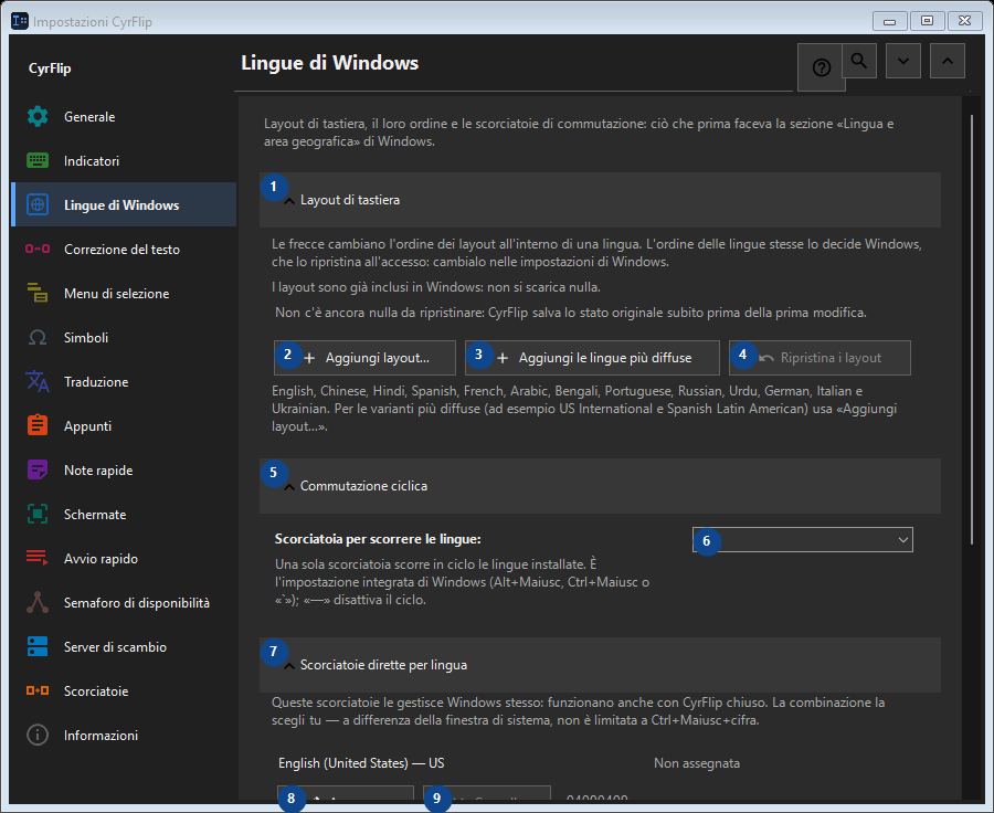 Lingue di Windows