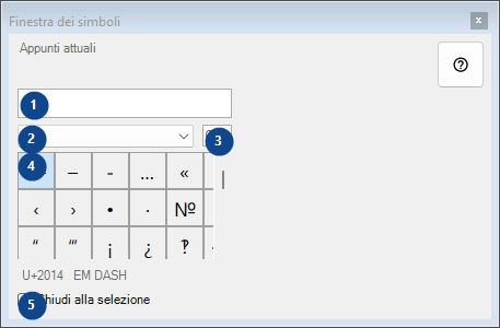 Finestra dei simboli