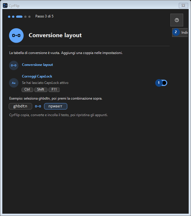 Conversione layout