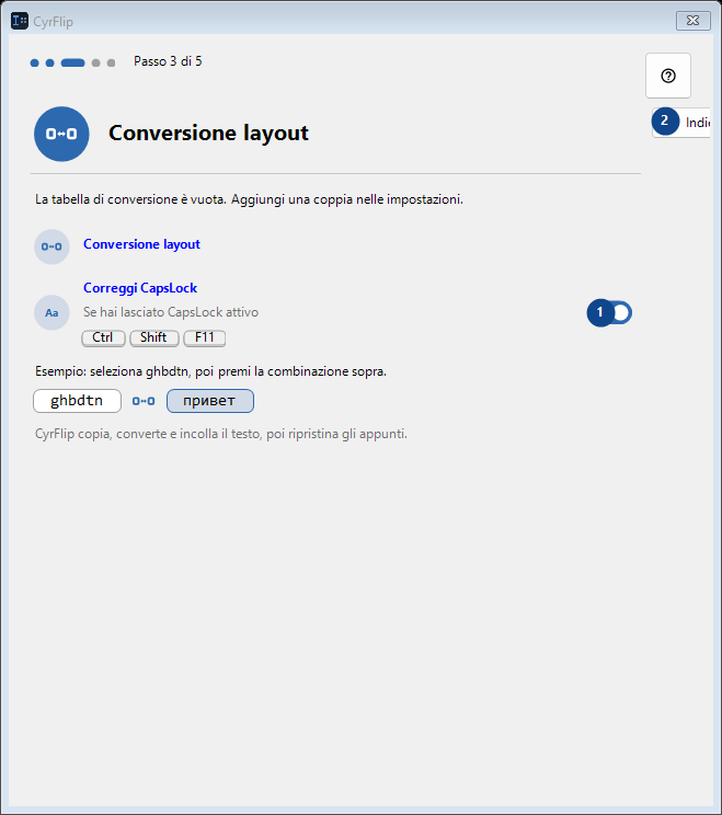 Conversione layout