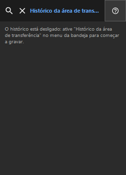 Histórico da área de transferência