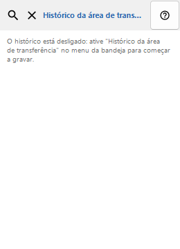 Histórico da área de transferência