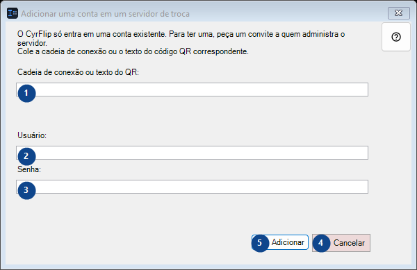 Adicionar uma conta em um servidor de troca