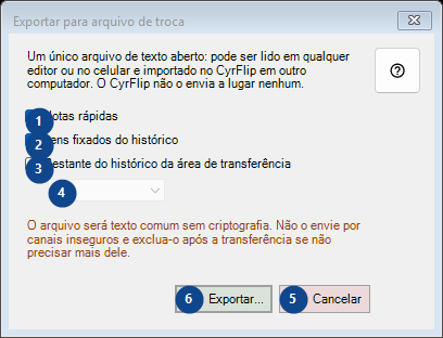Exportar para arquivo de troca