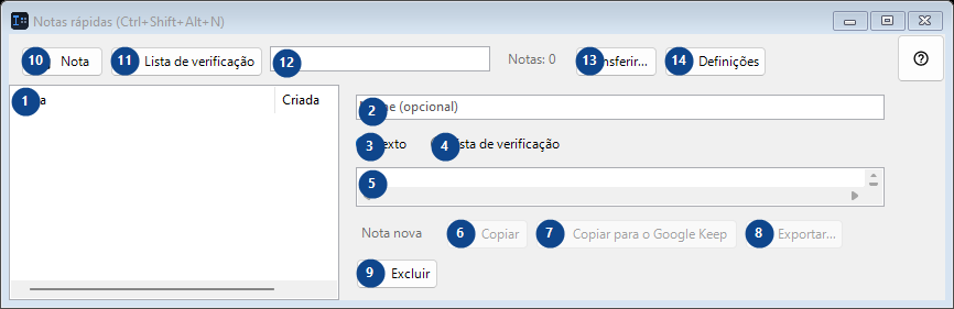 Notas rápidas (Ctrl+Shift+Alt+N)