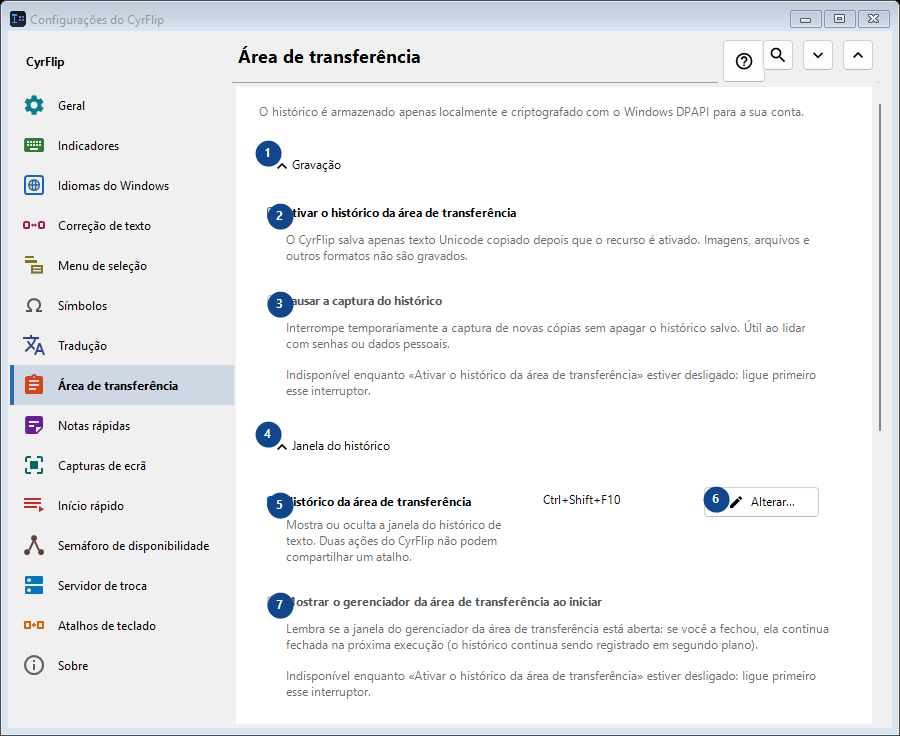 Área de transferência