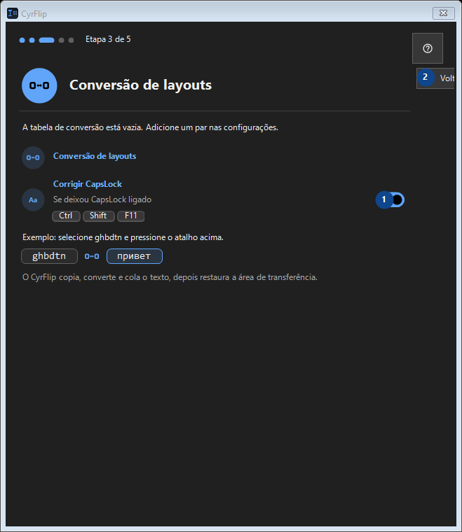 Conversão de layouts