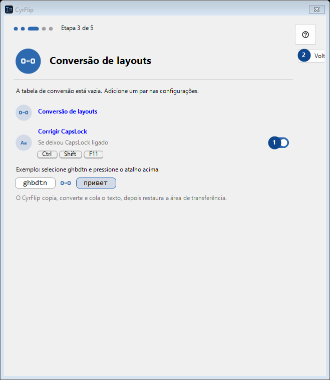 Conversão de layouts