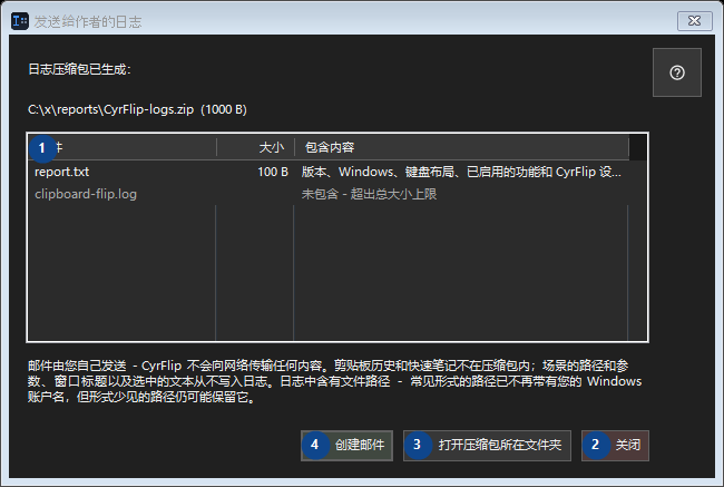发送给作者的日志