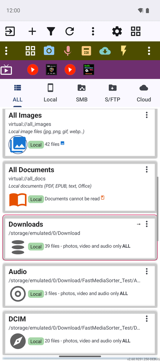 A resource card on the main screen showing a file count and a last-opened date