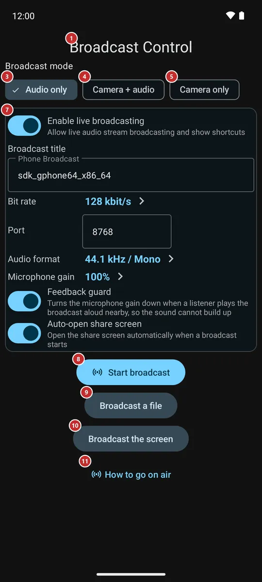 Broadcast control